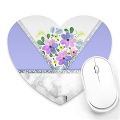 Minimal Purble Floral Marble A Heart Mousepads by gloriasanchez