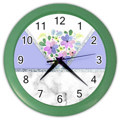 Minimal Purble Floral Marble A Color Wall Clock by gloriasanchez