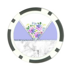 Minimal Purble Floral Marble A Poker Chip Card Guard