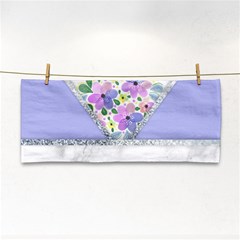 Minimal Purble Floral Marble A Hand Towel