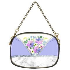 Minimal Purble Floral Marble A Chain Purse (one Side) by gloriasanchez