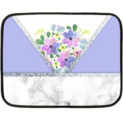 Minimal Purble Floral Marble A Fleece Blanket (Mini)