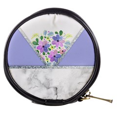 Minimal Purble Floral Marble A Mini Makeup Bag