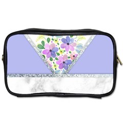 Minimal Purble Floral Marble A Toiletries Bag (Two Sides)