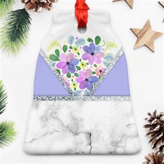 Minimal Purble Floral Marble A Ornament (bell)