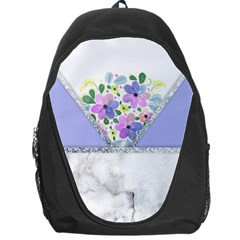 Minimal Purble Floral Marble A Backpack Bag