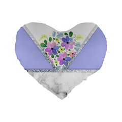 Minimal Purble Floral Marble A Standard 16  Premium Heart Shape Cushions