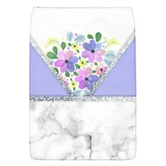 Minimal Purble Floral Marble A Removable Flap Cover (S)