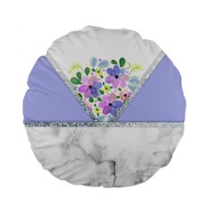 Minimal Purble Floral Marble A Standard 15  Premium Flano Round Cushions