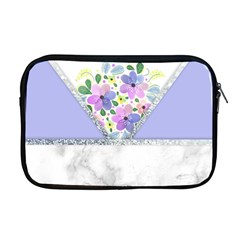 Minimal Purble Floral Marble A Apple MacBook Pro 17  Zipper Case