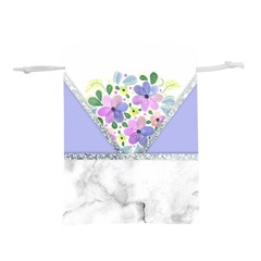 Minimal Purble Floral Marble A Lightweight Drawstring Pouch (S)