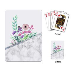 Minimal Silver Floral Marble A Playing Cards Single Design (rectangle)