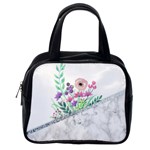 Minimal Silver Floral Marble A Classic Handbag (Two Sides) Back