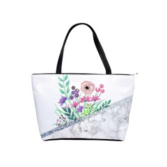 Minimal Silver Floral Marble A Classic Shoulder Handbag by gloriasanchez