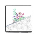 Minimal Silver Floral Marble A Memory Card Reader (Square 5 Slot) Front