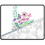 Minimal Silver Floral Marble A Fleece Blanket (Medium)  60 x50  Blanket Front