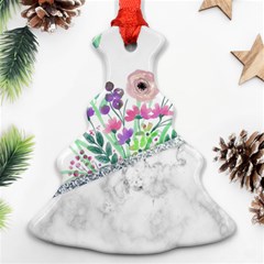 Minimal Silver Floral Marble A Ornament (christmas Tree) 