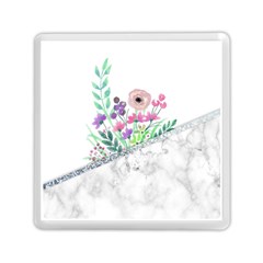 Minimal Silver Floral Marble A Memory Card Reader (square) by gloriasanchez