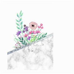 Minimal Silver Floral Marble A Small Garden Flag (Two Sides)