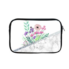 Minimal Silver Floral Marble A Apple MacBook Pro 13  Zipper Case