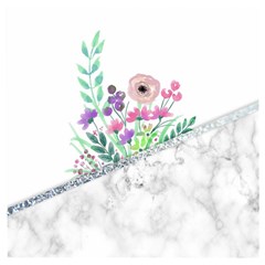 Minimal Silver Floral Marble A Wooden Puzzle Square