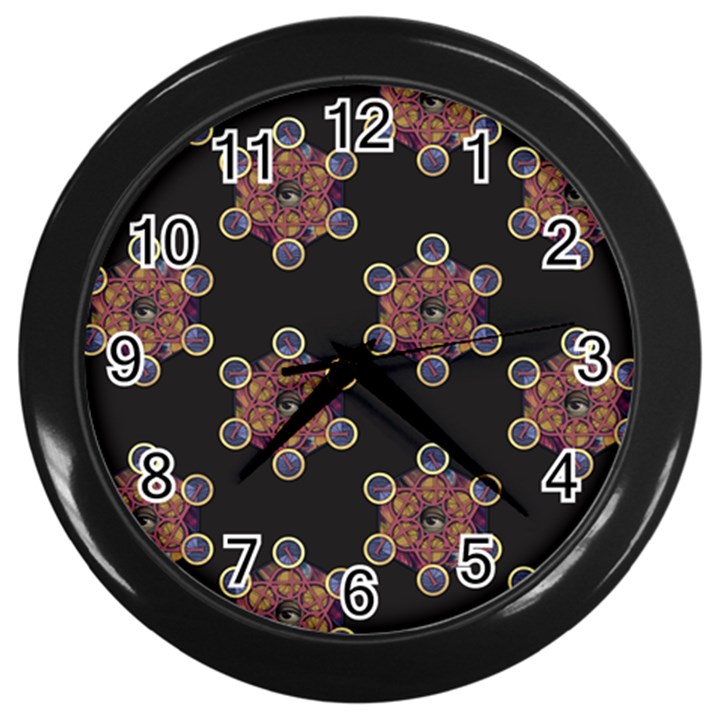 Metatron Cube Wall Clock (Black)