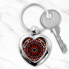 Kaleid Geometric Metal Color Key Chain (heart) by byali