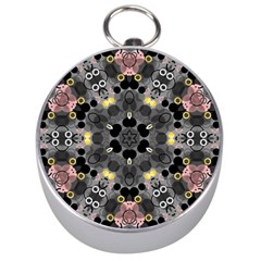 Abstract Geometric Kaleidoscope Silver Compasses by alllovelyideas