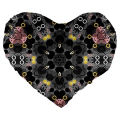 Abstract Geometric Kaleidoscope Large 19  Premium Flano Heart Shape Cushions by alllovelyideas