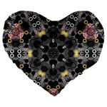 Abstract Geometric Kaleidoscope Large 19  Premium Flano Heart Shape Cushions Front