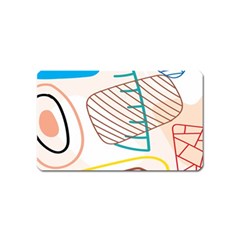 Pastel Abstract Pattern With Beige, Coffee Color Strap Magnet (name Card) by Casemiro