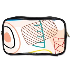 Pastel Abstract Pattern With Beige, Coffee Color Strap Toiletries Bag (one Side) by Casemiro