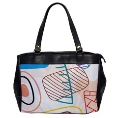 Pastel Abstract Pattern With Beige, Coffee Color Strap Oversize Office Handbag by Casemiro