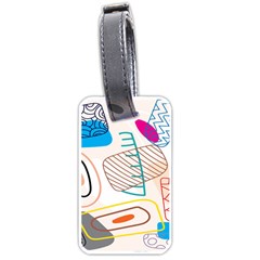 Pastel Abstract Pattern With Beige, Coffee Color Strap Luggage Tag (one Side) by Casemiro