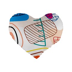 Pastel Abstract Pattern With Beige, Coffee Color Strap Standard 16  Premium Heart Shape Cushions by Casemiro