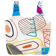 Pastel Abstract Pattern With Beige, Coffee Color Strap Full Print Recycle Bag (xl) by Casemiro