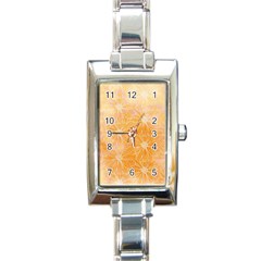 Flowers Pattern Orange Yellow Rectangle Italian Charm Watch by alllovelyideas