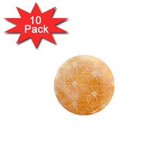 Flowers Pattern Orange Yellow 1  Mini Magnet (10 Pack)  by alllovelyideas