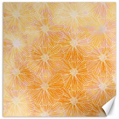 Flowers Pattern Orange Yellow Canvas 12  X 12  by alllovelyideas