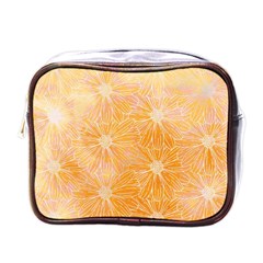 Flowers Pattern Orange Yellow Mini Toiletries Bag (one Side) by alllovelyideas