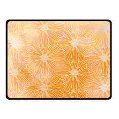 Flowers Pattern Orange Yellow Fleece Blanket (small) by alllovelyideas