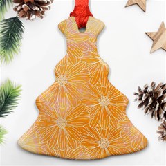 Flowers Pattern Orange Yellow Ornament (christmas Tree)  by alllovelyideas