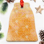 Flowers Pattern Orange Yellow Bell Ornament (Two Sides) Back