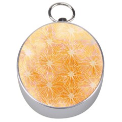 Flowers Pattern Orange Yellow Silver Compasses by alllovelyideas