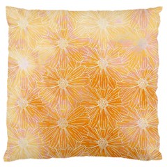 Flowers Pattern Orange Yellow Standard Flano Cushion Case (two Sides) by alllovelyideas