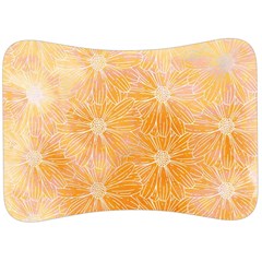 Flowers Pattern Orange Yellow Velour Seat Head Rest Cushion by alllovelyideas