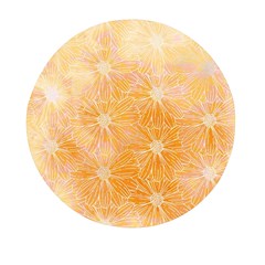 Flowers Pattern Orange Yellow Mini Round Pill Box