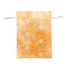 Flowers Pattern Orange Yellow Lightweight Drawstring Pouch (m) by alllovelyideas