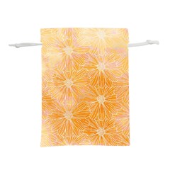 Flowers Pattern Orange Yellow Lightweight Drawstring Pouch (l) by alllovelyideas