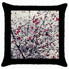 Berries In Winter, Fruits In Vintage Style Photography Throw Pillow Case (black) by Casemiro